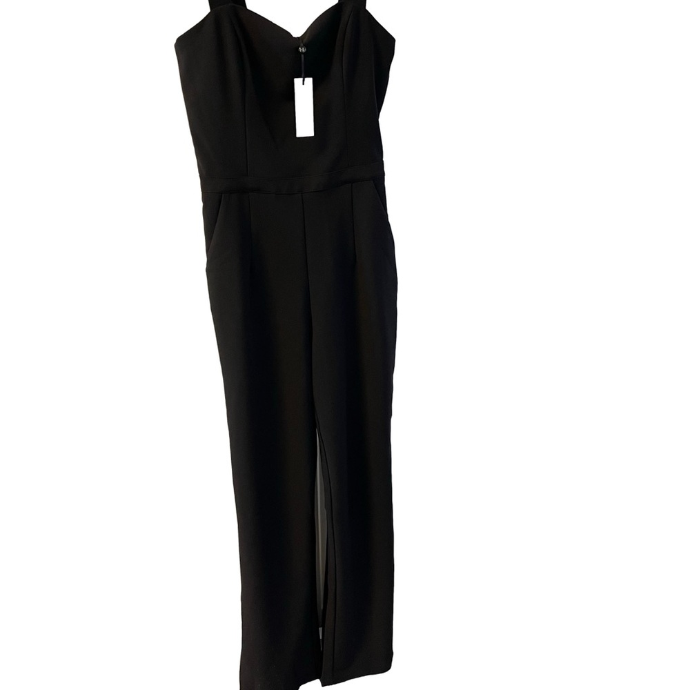 Heartloom Black Jumpsuit Adjustable Straps Side Zipper Sz S